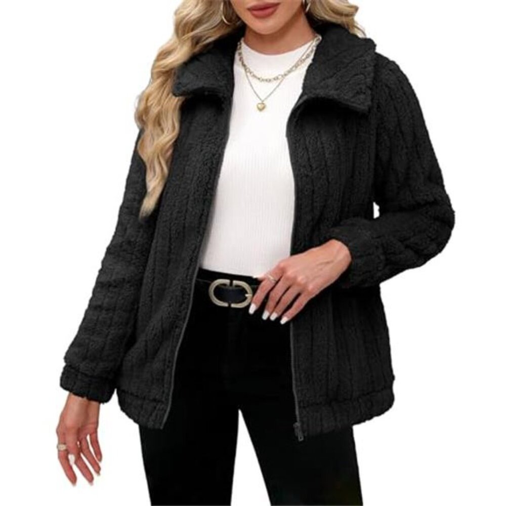 Women's Long Sleeve Full Zip Soft Warm Fleece Jacket